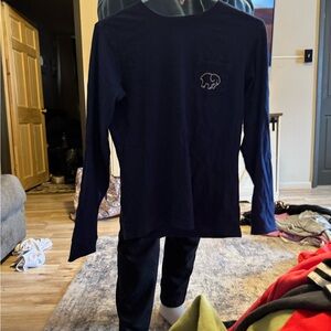 Navy Long Sleeve Shirt with Elephant Logo